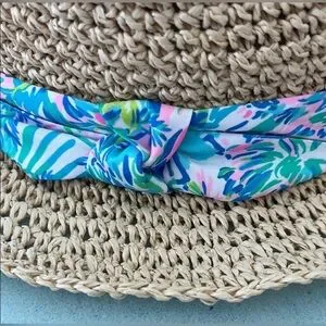 Lilly Pulitzer Straw Hat with Pink and Blue Trim Lilly Pulitzer | Accessories | Lilly Pulitzer Straw Hat With  main image 2